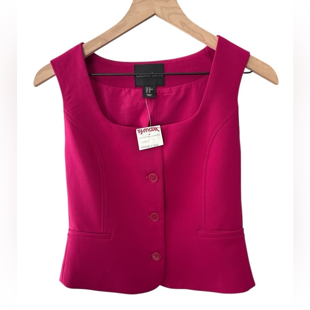 Christian Lacroix Fuchsia Fitted Sleeveless Tank Top Vest